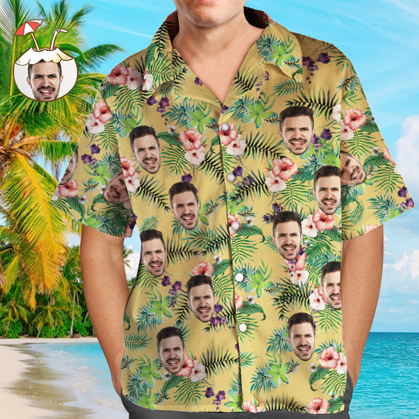 Benutzerdefinierte Herren Hawaiihemd - Tropische Blumen
