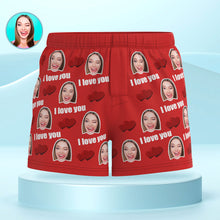 Personalisiertes Foto-unterwäsche-geschenk Für Ihn. Mehrfarbige „i Love You“-boxershorts Mit Individuellem Gesicht