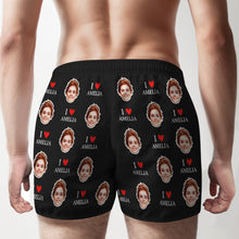 Mehrfarbige Boxershorts Mit Individuellem Gesicht „i Love You“, Personalisiertes Foto-unterwäschegeschenk Für Ihn
