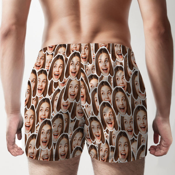 Benutzerdefinierte Face Mash Mehrfarbige Boxershorts, Personalisiertes Foto-unterwäsche-geschenk Für Ihn