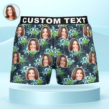 Boxershorts Mit Individuellem Gesichts-, Blumen- Und Blätter-design, Personalisierter Bund, Lässige Unterwäsche Für Ihn - MyFaceBoxerDE