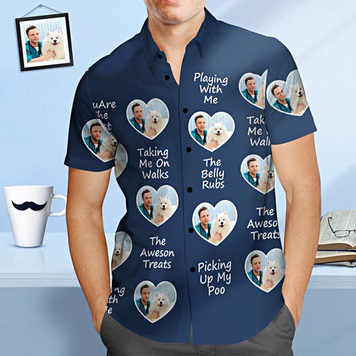 Benutzerdefiniertes Gesicht Hawaii-hemd Bester Hund Papa, Personalisiertes Vatertags-shirt-geschenk Für Papa - MyFaceBoxerDE