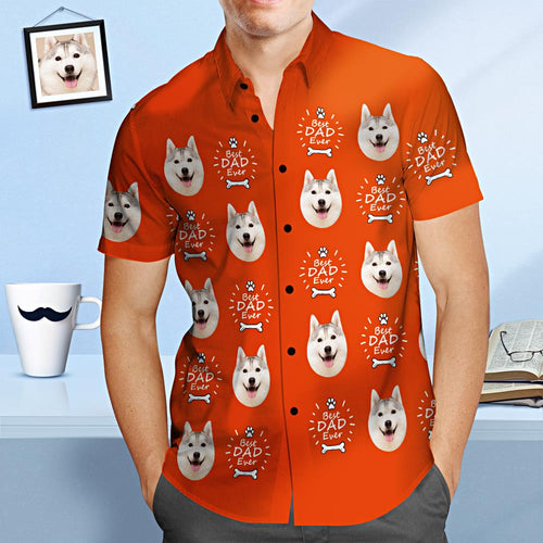 Benutzerdefiniertes Gesicht Hawaii-shirt „bester Hund Papa Aller Zeiten“, Personalisiertes Vatertags-shirt-geschenk Für Papa - MyFaceBoxerDE