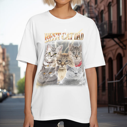 Benutzerdefiniertes Haustier-katzenfoto-retro-t-shirt Mit Personalisiertem Namensdesign - MyFaceBoxerDE