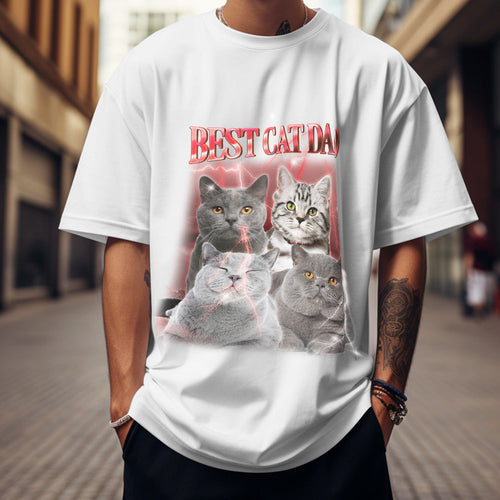 Personalisiertes Haustier-foto-t-shirt Im Vintage-stil Mit Individuellem Namensaufdruck - MyFaceBoxerDE