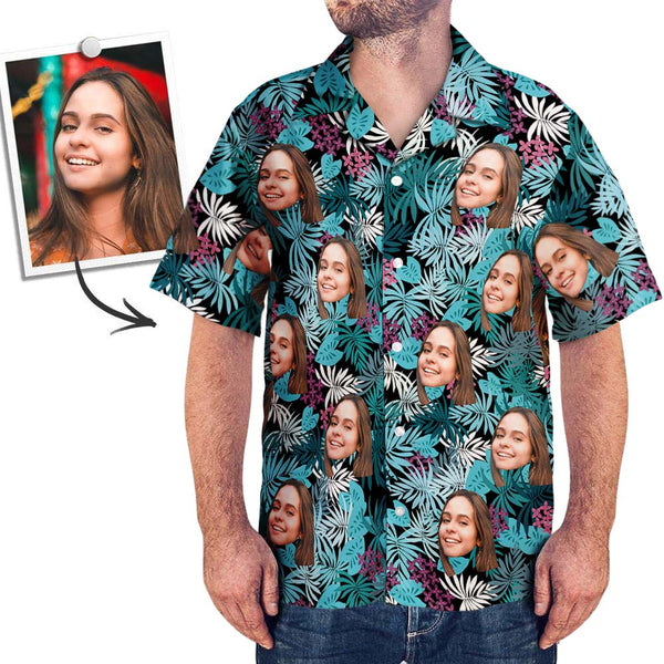 Benutzerdefiniertes Gesicht Hawaiihemd Aloha Beach Shirt für Herren