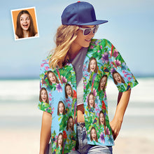 Das Hawaiihemd der kundenspezifischen Gesichts-Hemd-Frauen Bunter Papagei