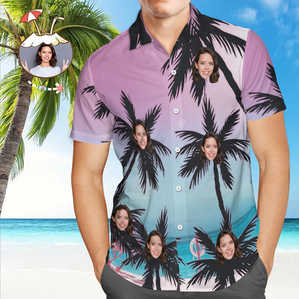 Benutzerdefinierte Hawaiihemd für Herren Aloha Beach Shirt für Herren - Rosa