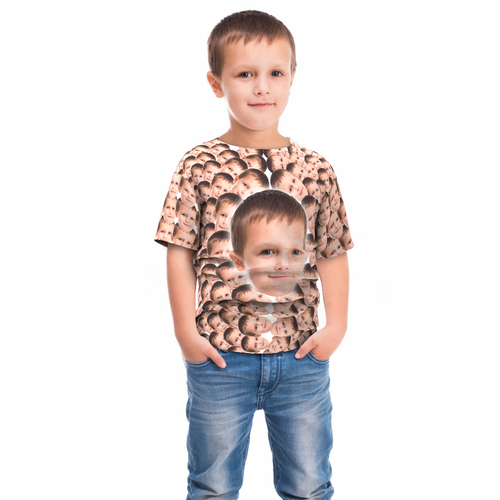 Benutzerdefinierte Fanny Gesichter Mash Kid T-Shirt