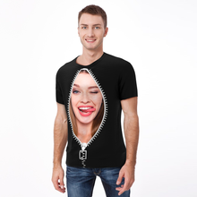 Kundenspezifischer Gesichtsreißverschluss-Allover-Druck-T-Shirt
