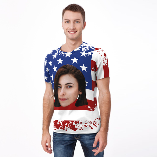 Benutzerdefiniertes Gesicht American Flag T-Shirt