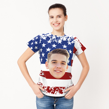 Benutzerdefiniertes Gesicht American Flag T-Shirt