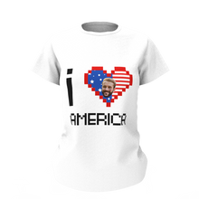 Benutzerdefiniertes Gesicht Ich liebe Amerika T-Shirt