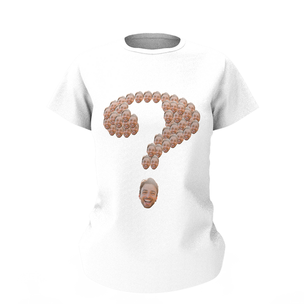 Benutzerdefiniertes Gesicht Fragezeichen T-Shirt