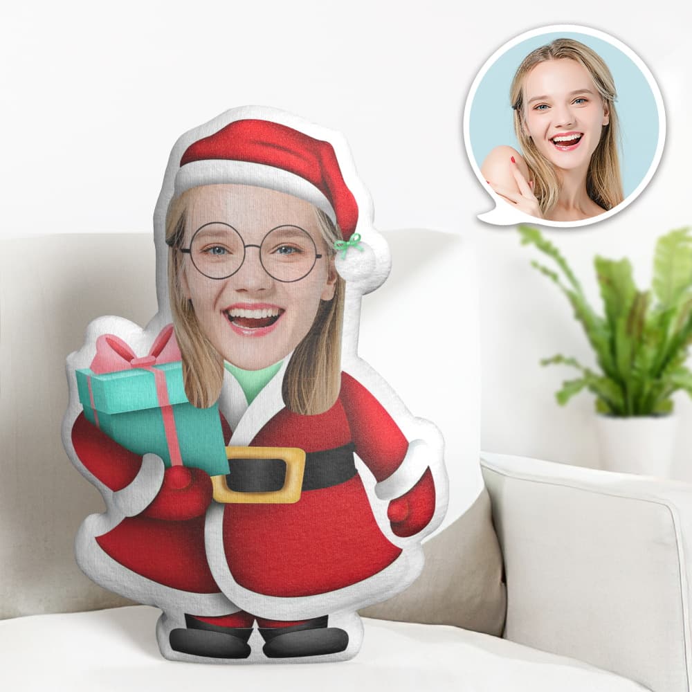 Personalisiertes Gesichtskissen Personalisiertes Fotokissen Weihnachtsfrau Minime Kissen Geschenke Für Weihnachten - MyFaceBoxerDE