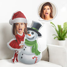 Personalisiertes Gesichtskissen Personalisiertes Fotokissen Schneemann Weihnachtskleid Minime Kissen Geschenke Für Weihnachten - MyFaceBoxerDE