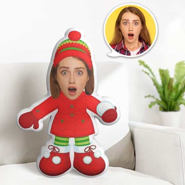 Personalisiertes Gesichtskissen Personalisiertes Fotokissen Weihnachtswollmütze Minime Kissen Geschenke Für Weihnachten - MyFaceBoxerDE