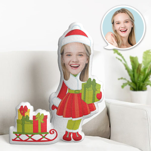 Personalisiertes Gesichtskissen Personalisiertes Fotokissen Schlittengeschenk Mädchen Minime Kissengeschenke Für Weihnachten - MyFaceBoxerDE