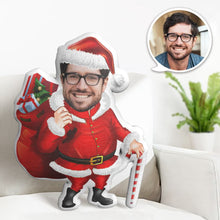 Personalisiertes Gesichtskissen Personalisiertes Fotokissen Krücken Weihnachtsmann Minime Kissen Geschenke Für Weihnachten - MyFaceBoxerDE