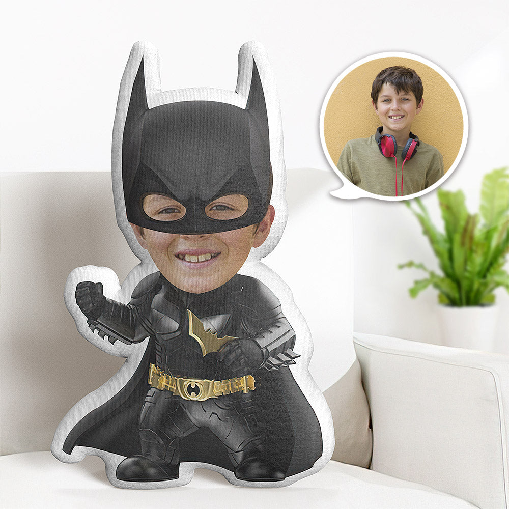 Personalisiertes Gesichtskissen Personalisiertes Fotokissen Goldenes Batman Minime Kissen Geschenke Für Kinder - MyFaceBoxerDE