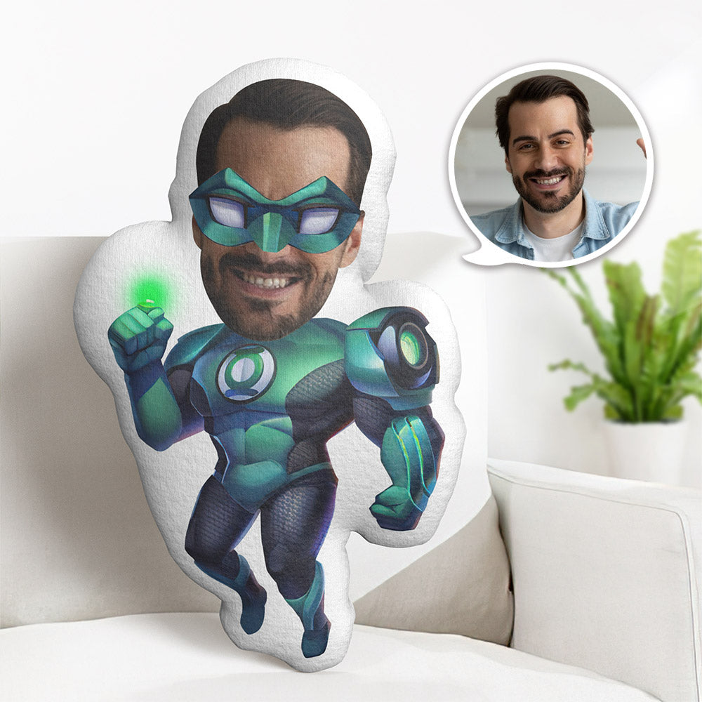 Personalisiertes Gesichtskissen Personalisiertes Fotokissen Green Lantern Minime Pillow Geschenke Für Ihn - MyFaceBoxerDE