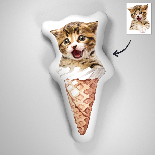 Ice Cream Dog 3D Portrait personalisiertes Kissen