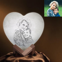 Weihnachtsgeschenk 3D gedruckte Foto Herz Lampe Personalisiertes Nachtlicht Für Mama - Berühren Drei Farben (12-15cm)
