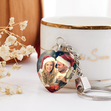 Benutzerdefinierte Herz Kristall Schlüsselbund Foto Schlüsselbund Weihnachtsgeschenke für die Familie