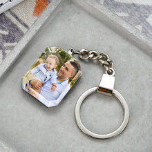 Benutzerdefiniertes Kristallfoto personalisiertes Schlüsselanhängergeschenk für Papa