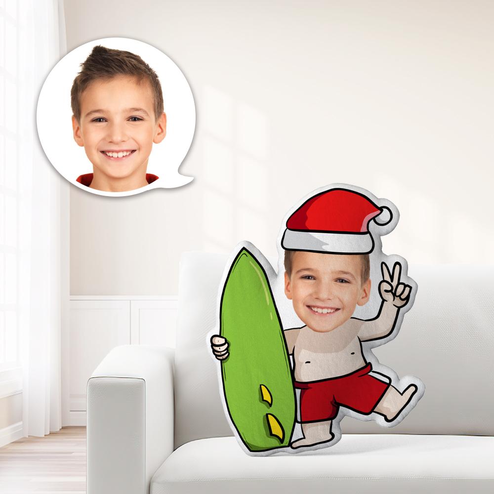 Benutzerdefiniertes Minime-wurfkissen Einzigartiges Personalisiertes Minime-weihnachtsbaby, Das Ein Surfbrett-wurfkissen Hält Geben Sie Ihrem Kind Das Sinnvollste Geschenk - MyFaceBoxerDE