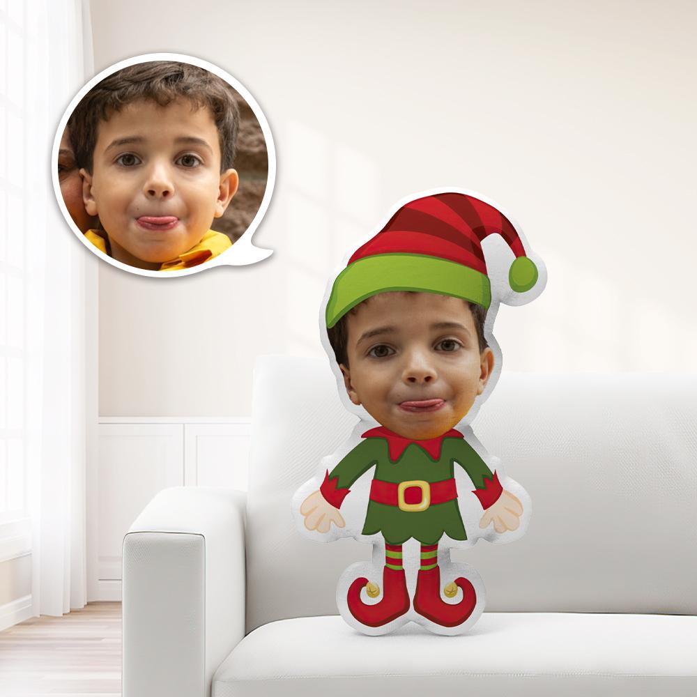 Personalisiertes Minime-weihnachtself Im Grünen Wurfkissen Einzigartige Personalisierte Minime-wurfpuppe Geben Sie Ihrem Kind Das Bedeutungsvollste Geschenk - MyFaceBoxerDE