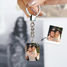 Benutzerdefinierter Kristall Foto Schlüsselanhänger Personalisiertes Geschenk für Liebhaber