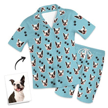 Benutzerdefinierte Hundepfote auf kurzärmeligen und Hosen mit Gesicht Pyjamas