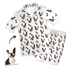 Benutzerdefinierte Hundepfote auf kurzärmeligen und Hosen mit Gesicht Pyjamas