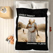 Familien Liebes Kundenspezifische Fleece Foto Decke