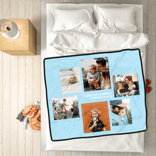 Familien Liebes Kundenspezifische Fleece Foto Decke mit - 6 Fotos