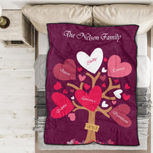 Personalisierte 4 Namen Decke Vlies Decke Liebe Familie Baum