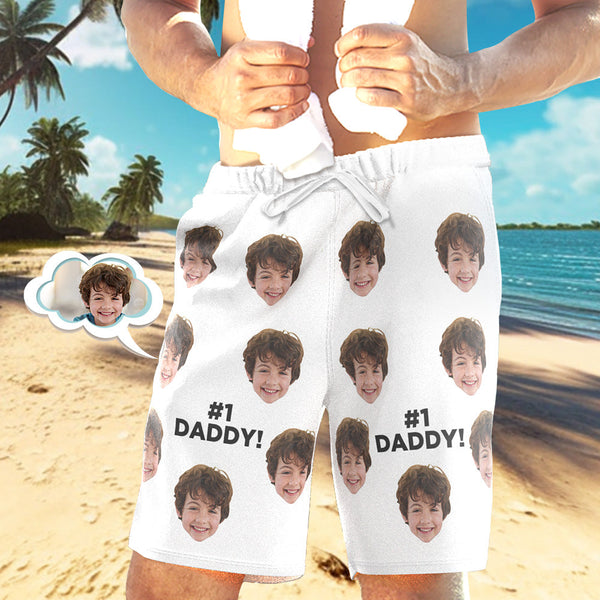 Badehose Mit Individuellem Gesicht, Personalisierte Strandshorts, Lässige Herren-shorts #1 Papa - MyFaceBoxerDE