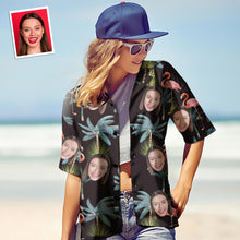 Benutzerdefiniertes Gesicht Hawaiihemd für Frauen Personalisiertes Frauen Foto Hawaiihemd Geschenk für Sie - Flamingo Nächte