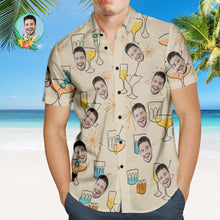Benutzerdefiniertes Gesicht Hawaiihemd Cocktailparty Personalisiertes Hemd Mit Ihrem Foto - MyFaceBoxerDE