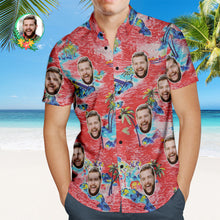 Benutzerdefiniertes Gesicht Hawaiihemd Schöne Landschaft Personalisiertes Hemd Mit Ihrem Gesicht - MyFaceBoxerDE