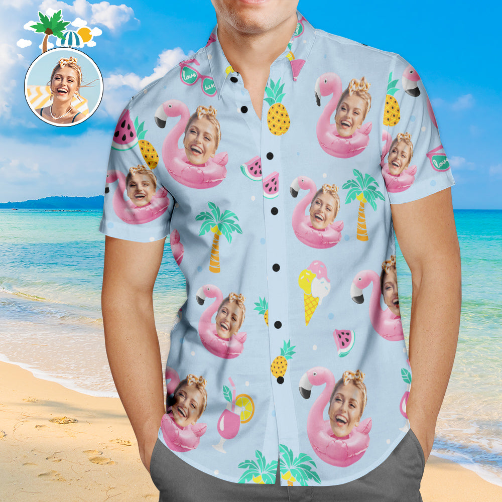 Benutzerdefiniertes Gesicht Hawaiihemd Genießen Sie Die Sommerzeit Personalisiertes Aloha Beach Shirt Für Männer - MyFaceBoxerDE