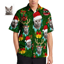Das Hawaiihemd Der Kundenspezifischen Gesichts-männer Sankt-hut-geweih-weihnachtshemd - MyFaceBoxerDE