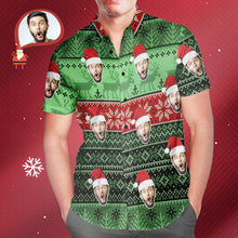 Herren Custom Face Wear Weihnachtsmütze Weihnachten Hawaiihemd Personalisiertes Weihnachtsgeschenk - MyFaceBoxerDE