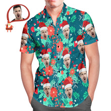 Custom Face Herren All Over Print Weihnachtshawaiianerhemd Merry Xmas Is Coming Here - MyFaceBoxerDE
