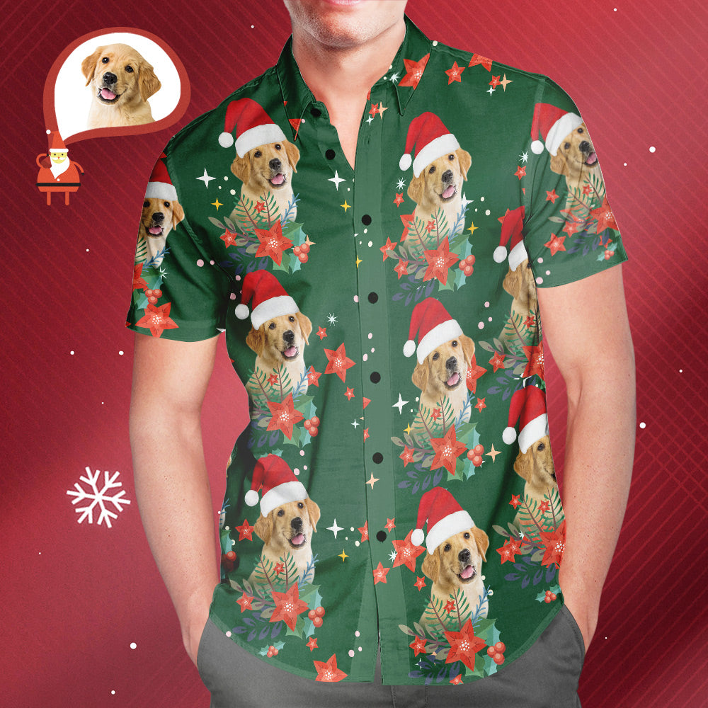 Das Kundenspezifische Foto-weihnachtshawaiianhemd-weihnachtsgeschenk Der Männer Für Haustier-liebhaber - MyFaceBoxerDE