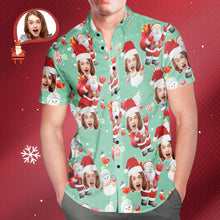 Custom Face Christmas Snowman Herren All Over Print Hawaiihemd Weihnachtsgeschenk - MyFaceBoxerDE