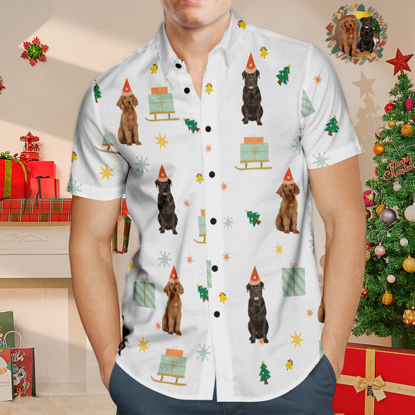 Benutzerdefiniertes Gesicht Hawaiihemd Lustiges Haustier Foto Weihnachtshemd Geschenk Für Männer - MyFaceBoxerDE