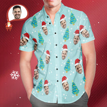 Benutzerdefinierte Gesicht Weihnachtsbaum Hawaiihemden Personalisierte Fotohemden Geschenk Für Männer - MyFaceBoxerDE