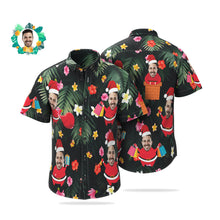 Custom Face Hawaiihemden Personalisiertes Foto-weihnachtsmann-weihnachtshemd Für Männer - MyFaceBoxerDE